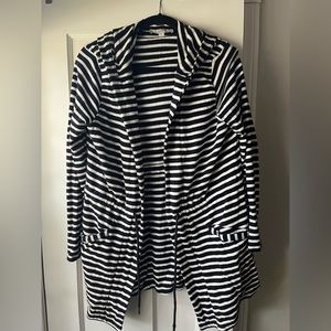 Ann Taylor Loft cream and black striped jacket